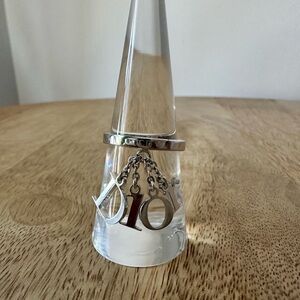 Dior Silver Tone Charm Ring